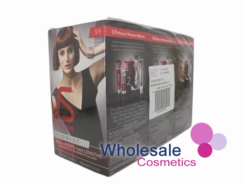 12 x Vidal Sassoon Salonist Permanent Hair Colour Treatment - 5/5 MEDIUM REDDISH BROWN