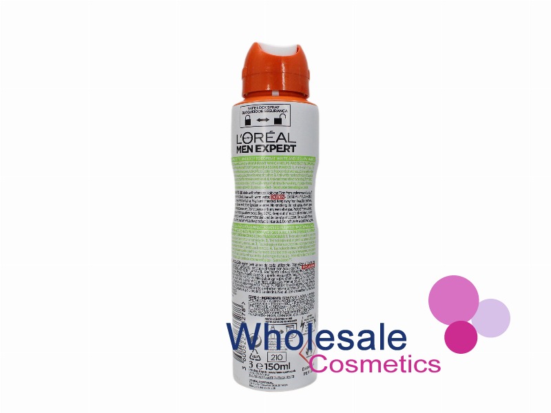 6 x L'Oreal Paris Men Expert 48H Anti-Perspirant Spray 150ml - SHIRT PROTECT