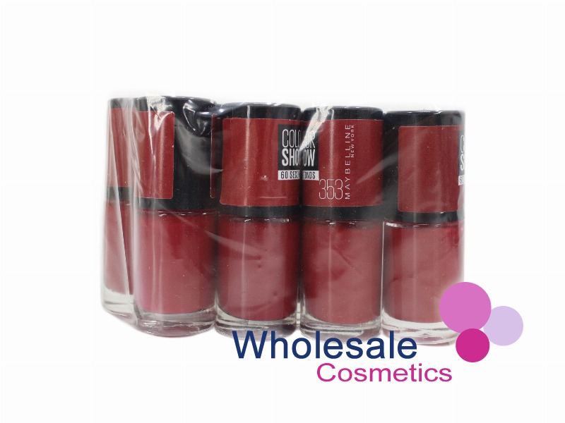 8 x Maybelline Colorshow 60 Seconds Nail Polish NO BARCODE - 353 RED