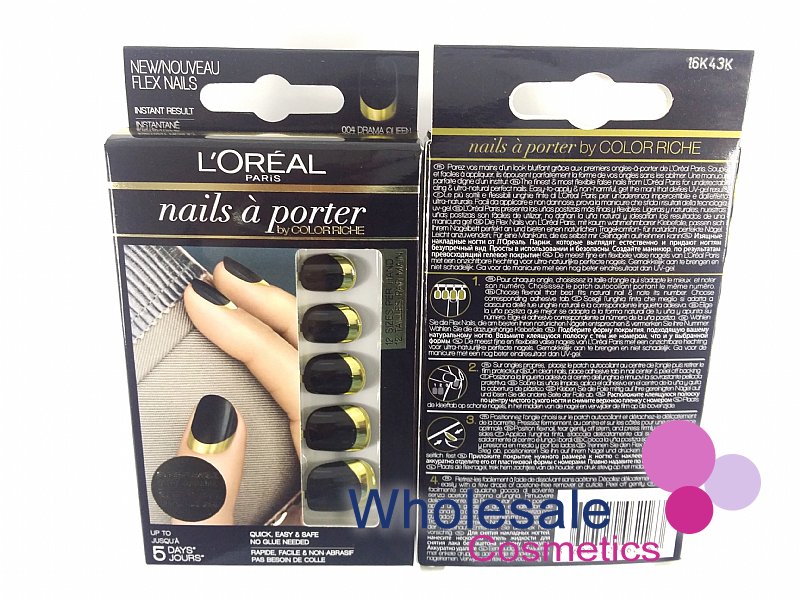 9 x L'Oreal Nails A Porter False Nails - 004 DRAMA QUEEN