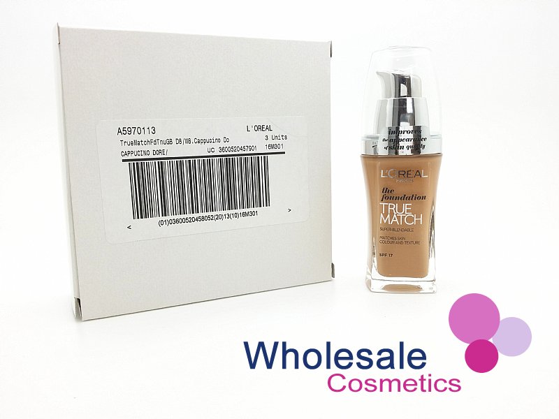 6 x L'Oreal True Match Foundation SPF17 (30 ml) - W8 GOLDEN CAPPUCCINO