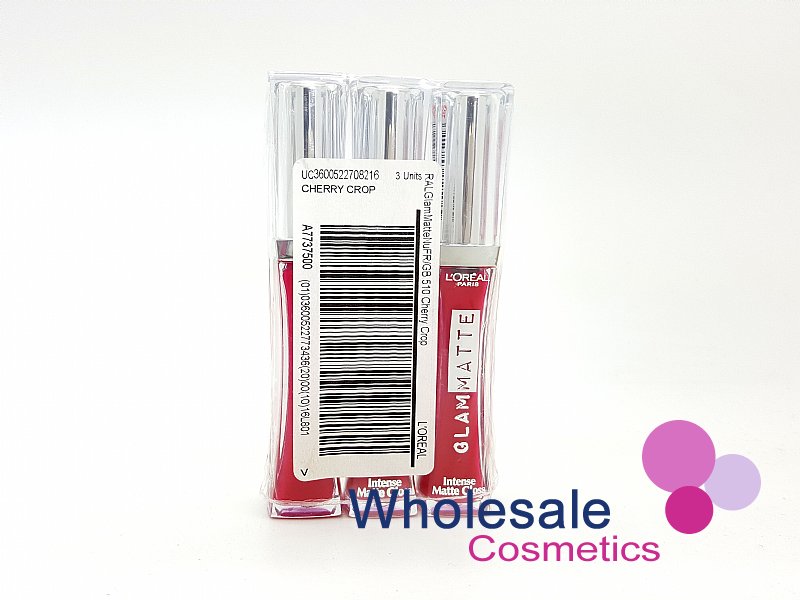 9 x L'Oreal Glam Intense Matte Lip Gloss - 510 CHERRY CROP