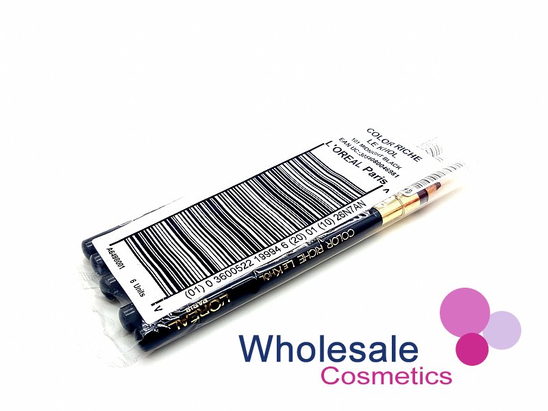 12 x L'Oreal Color Riche Le Kohl Eye Pencil - 101 MIDNIGHT BLACK