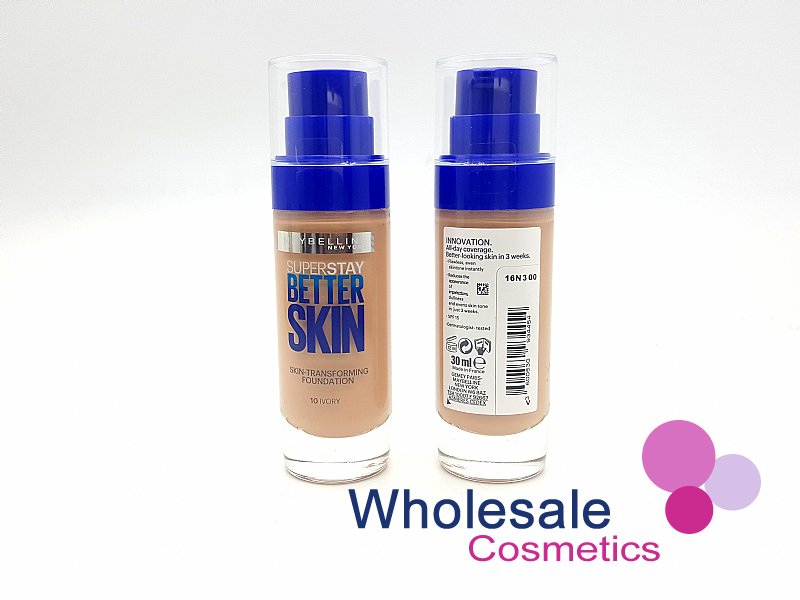 6 x Maybelline Superstay BetterSkin Skin-Transforming Foundation - 10 IVORY