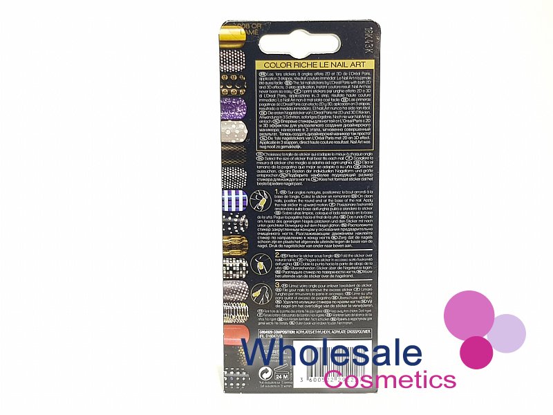 9 x L'Oreal Color Riche Le Nail Art Stickers - 008 OR LAME