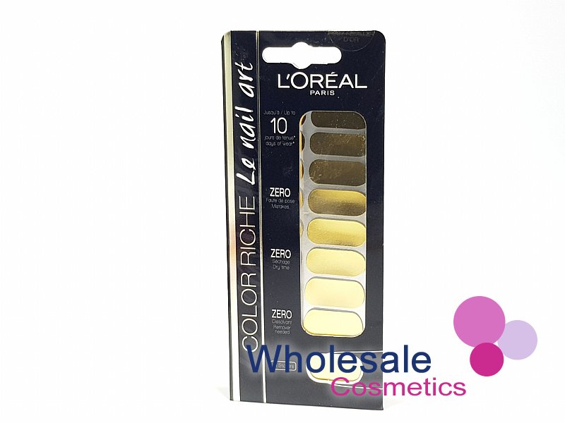 9 x L'Oreal Color Riche Le Nail Art Stickers - 007 FEUILLE D'OR