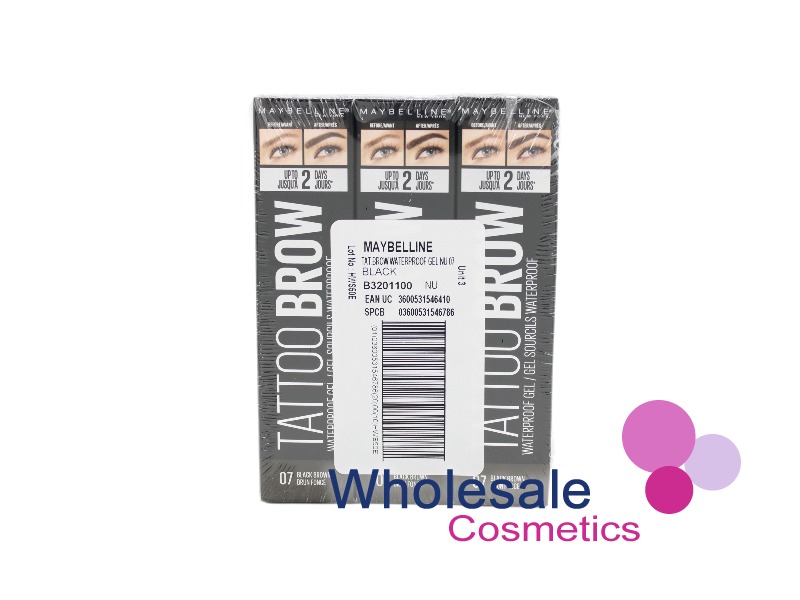 6 x Maybelline Tattoo Brow Waterproof Gel - 07 BLACK BROWN