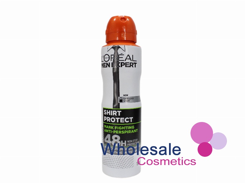 6 x L'Oreal Paris Men Expert 48H Anti-Perspirant Spray 150ml - SHIRT PROTECT