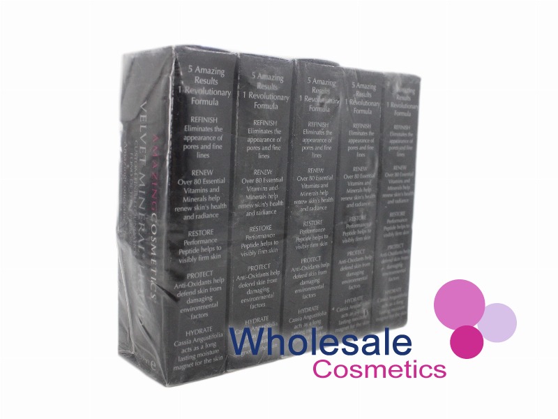 5 x Amazing Cosmetics Velvet Mineral Custom Finish Foundation - TAN