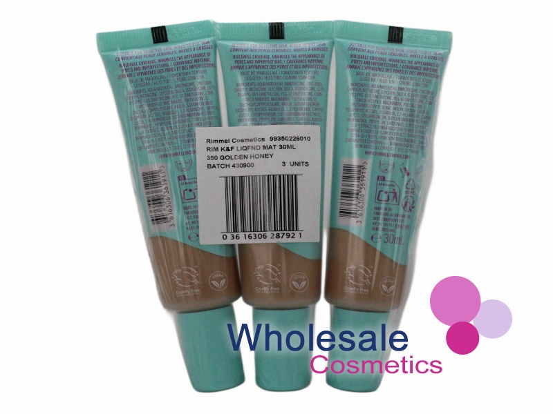 6 x Rimmel Kind and Free Blur It Out Mattifying Skin Tint 30ml - 350 GOLDEN HONEY
