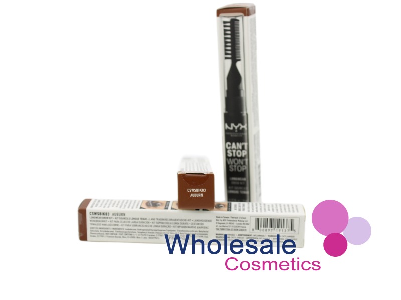 6 x NYX Can't Stop Won't Stop Longwear Brow Kit - 03 AUBURN