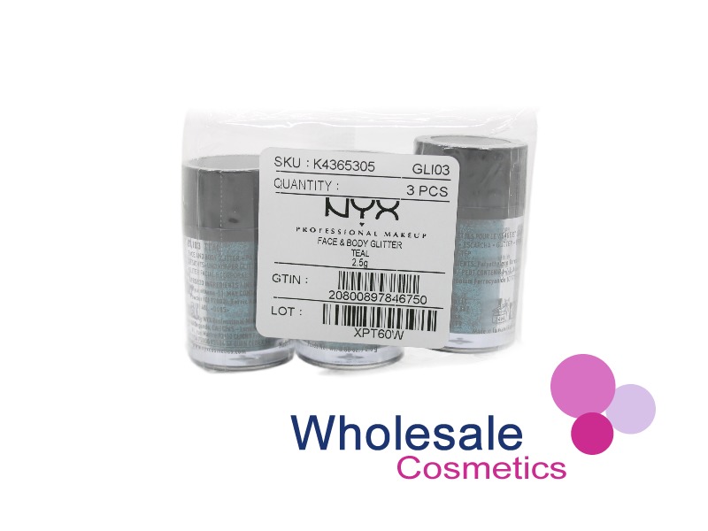 9 x NYX Professional Makeup Face & Body Glitter - TEAL