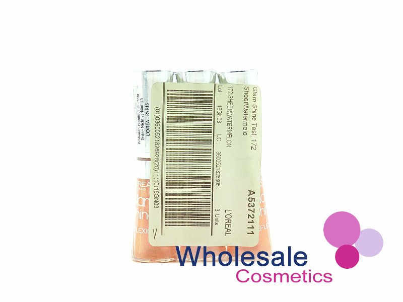 12 x L'Oreal Glam Shine Reflexion Lip Gloss TESTER STOCK - 172 SHEER WATERMELON