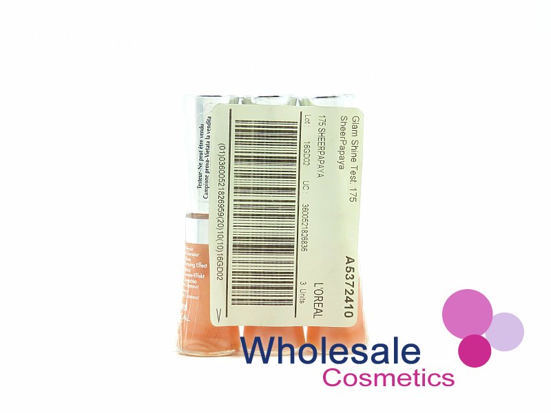 12 x L'Oreal Glam Shine Reflexion Lip Gloss TESTER STOCK - 175 SHEER PAPAYA