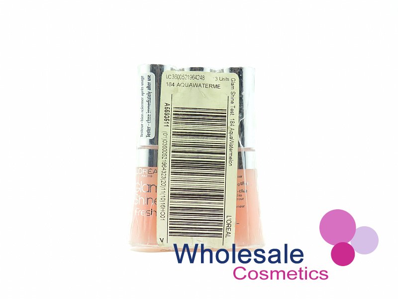 12 x L'Oreal Glam Shine Lip Gloss TESTER STOCK - 184 AQUA WATERMELON