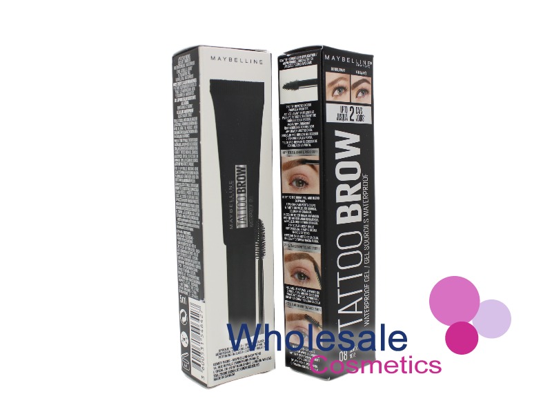 2 x Maybelline Tattoo Brow Waterproof Gel - 08 BLACK NOIR