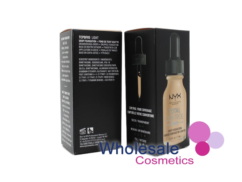 6 x NYX Total Control Drop Pro Foundation - 05 LIGHT