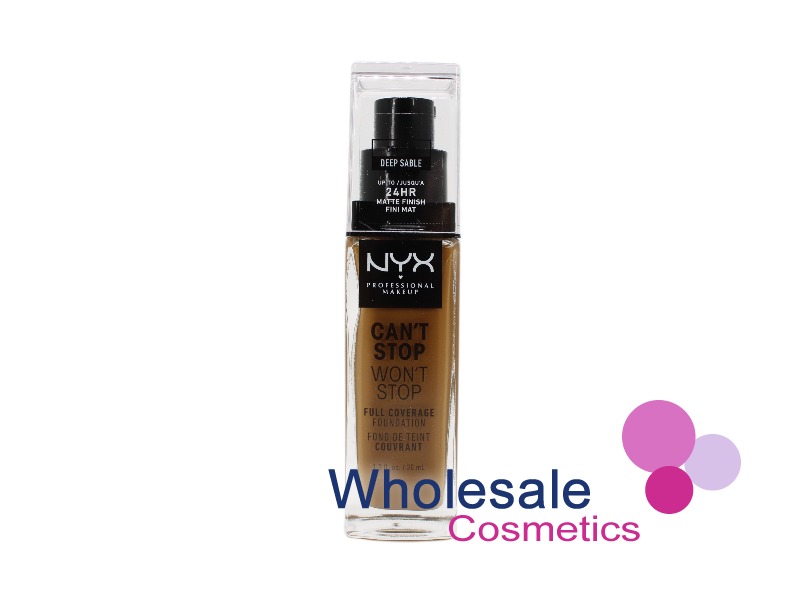 6 x NYX Professional Can't Stop Won't Stop Foundation Full Coverage - 18 DEEP SABLE