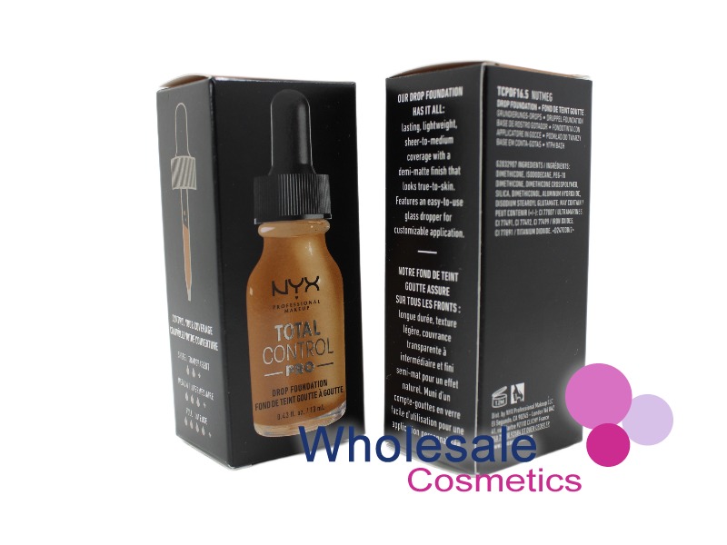 6 x NYX Total Control Drop Pro Foundation - NUTMEG