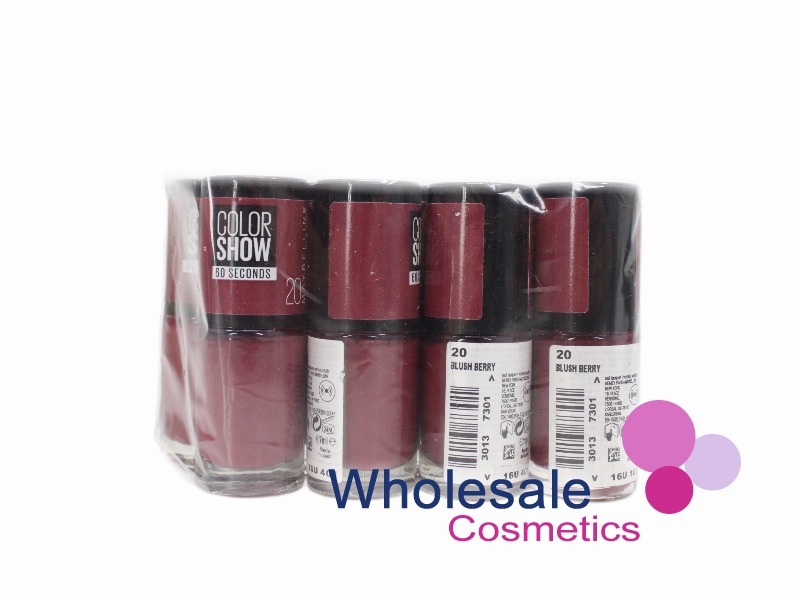 8 x Maybelline Colorshow 60 Seconds Nail Polish - 20 BLUSH BERRY