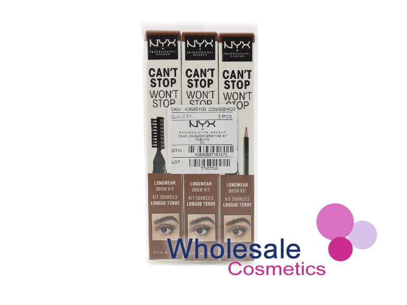 6 x NYX Can't Stop Won't Stop Longwear Brow Kit - 03 AUBURN