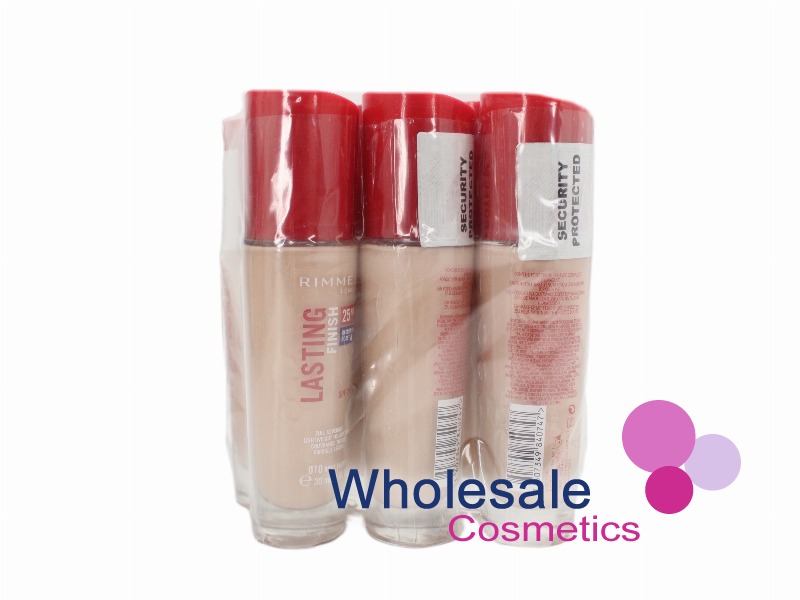 6 x Rimmel Lasting Finish 25Hr Foundation With Comfort Serum - 010 ROSE IVORY