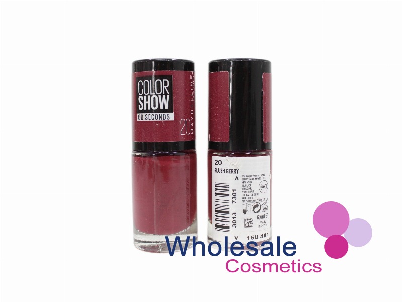 8 x Maybelline Colorshow 60 Seconds Nail Polish - 20 BLUSH BERRY