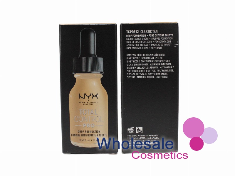 6 x NYX Total Control Drop Pro Foundation - 12 CLASSIC TAN
