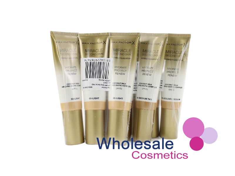 12 x Max Factor Miracle Second Skin Hydrating Foundation - ASSORTED