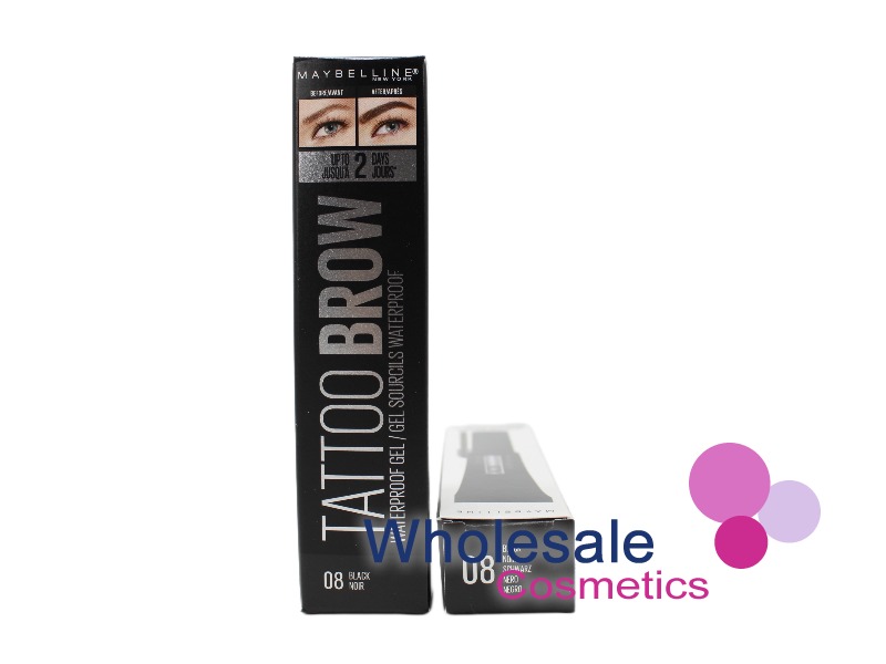 2 x Maybelline Tattoo Brow Waterproof Gel - 08 BLACK NOIR