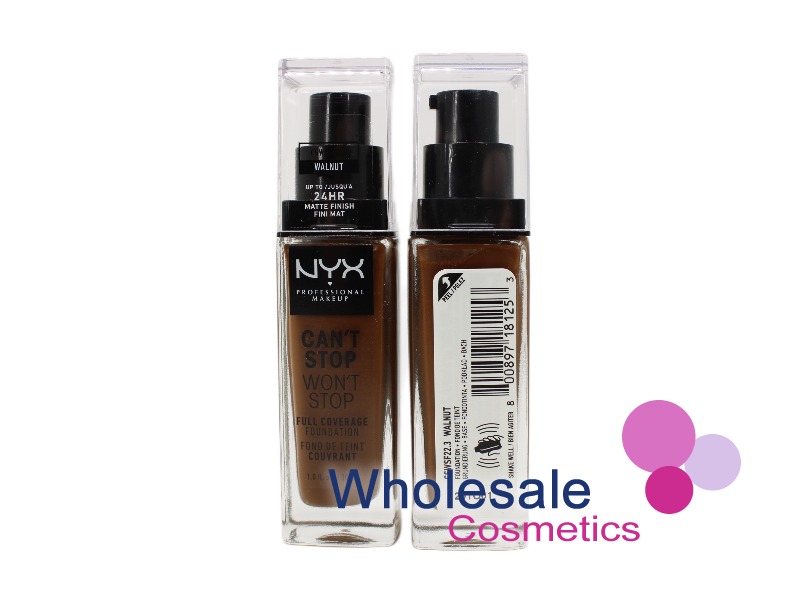 6 x NYX Professional Can't Stop Won't Stop Foundation Full Coverage - 22.3 WALNUT
