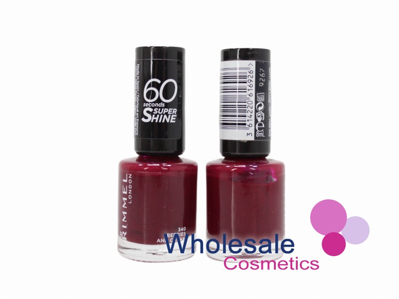 9 x Rimmel 60 Seconds Super Shine Nail Polish - 340 BERRIES AND CREAM