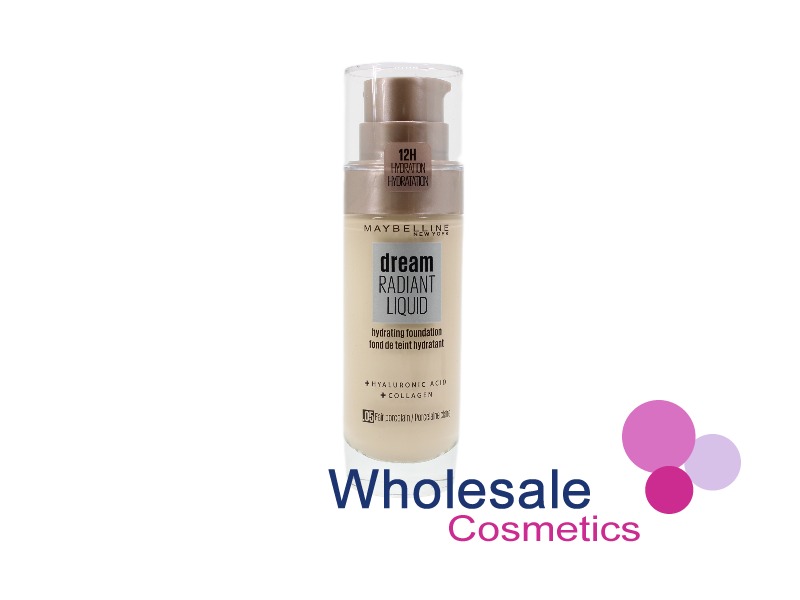 6 x Maybelline Dream Radiant Liquid Foundation + Hydrating Serum - .05 FAIR PORCELAIN