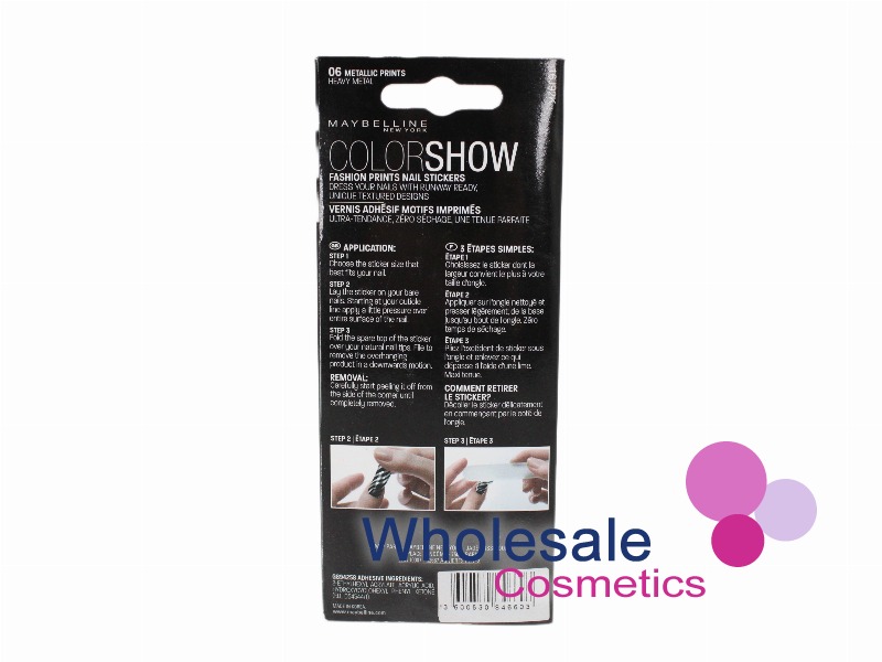 12 x Maybelline Colorshow Nail Stickers - 06 HEAVY METAL