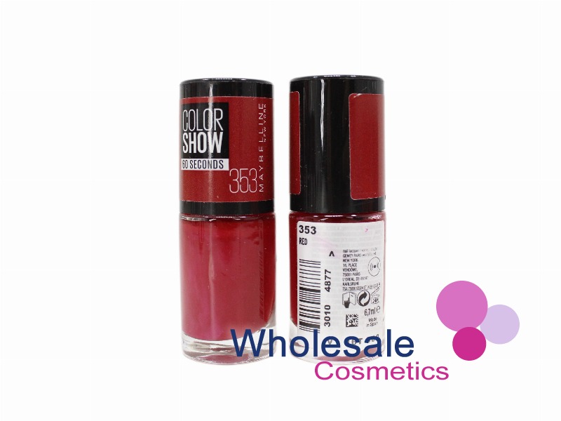 8 x Maybelline Colorshow 60 Seconds Nail Polish - 353 RED