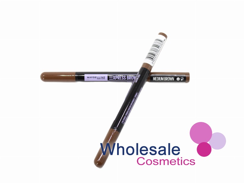 12 x Maybelline Brow Satin Eyebrow Pencil Duo - 02 MEDIUM BROWN