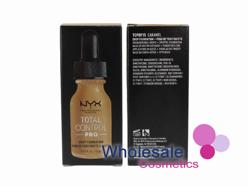 6 x NYX Total Control Drop Pro Foundation - 15 CARAMEL