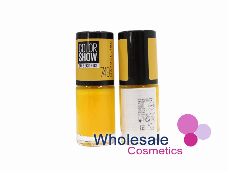 8 x Maybelline Colorshow 60 Seconds Nail Polish NO BARCODE - 749 ELECTRIC YELLOW