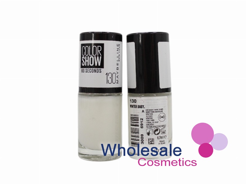 8 x Maybelline Colorshow 60 Seconds Nail Polish - 130 WINTER BABY