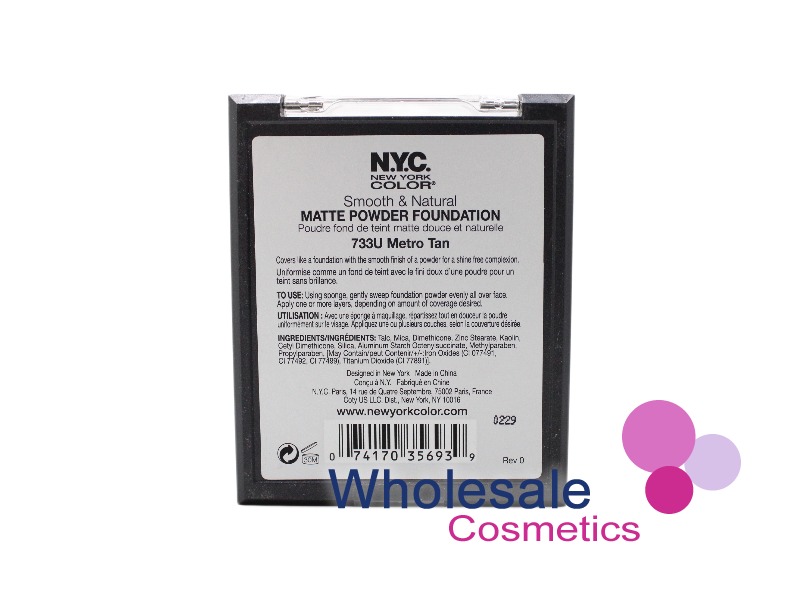 7 x NYC Smooth and Natural Matte Powder Foundation - 733U METRO TAN