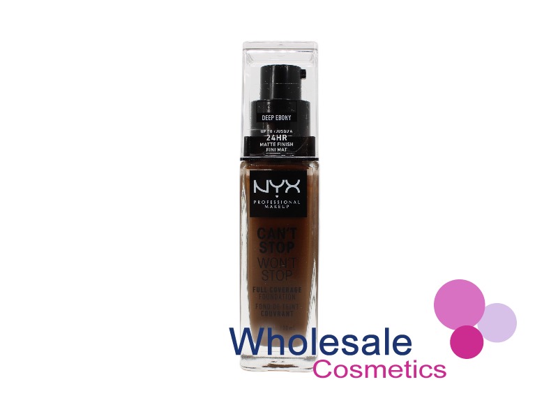 6 x NYX Professional Can't Stop Won't Stop Foundation Full Coverage - 25 DEEP EBONY