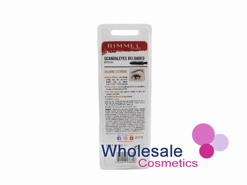 10 x Rimmel Scandal Eyes Reloaded Extreme Volume & Wear Mascara - 001 BLACK