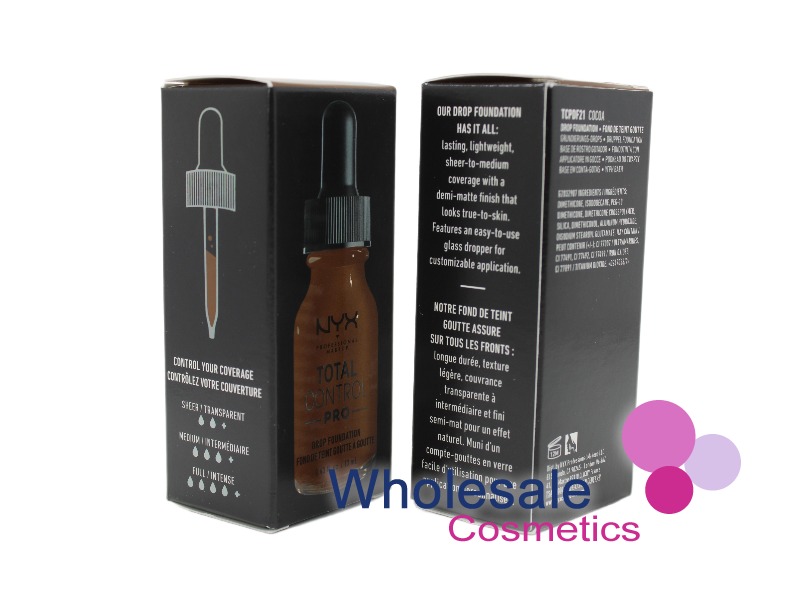 6 x NYX Total Control Drop Pro Foundation - COCOA