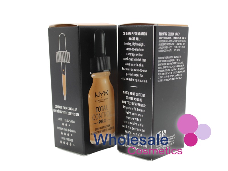 6 x NYX Total Control Drop Pro Foundation - 14 GOLDEN HONEY