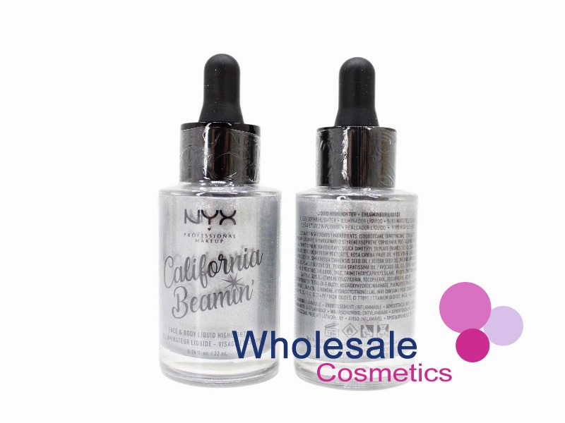 6 x NYX Professional Makeup California Beamin Face & Body Liquid Highlighter - 01 BOMBSHELL