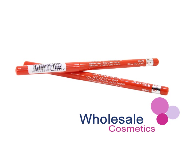 12 x Rimmel Exaggerate Full Colour Lip Liner Pencil - 104 CALL ME CRAZY