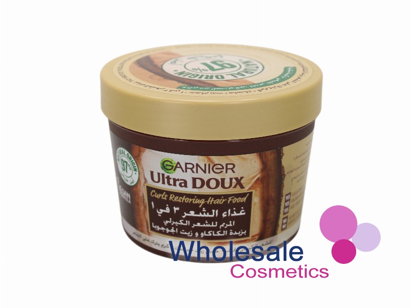 8 x Garnier Ultra Doux 3 in 1 Curls Restoring Hair Food - COCOA BUTTER + FREE SCALP BRUSH