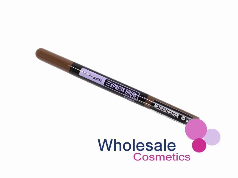 12 x Maybelline Brow Satin Eyebrow Pencil Duo - 02 MEDIUM BROWN