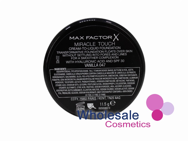 9 x Max Factor Miracle Touch Cream To Liquid Foundation - 047 VANILLA