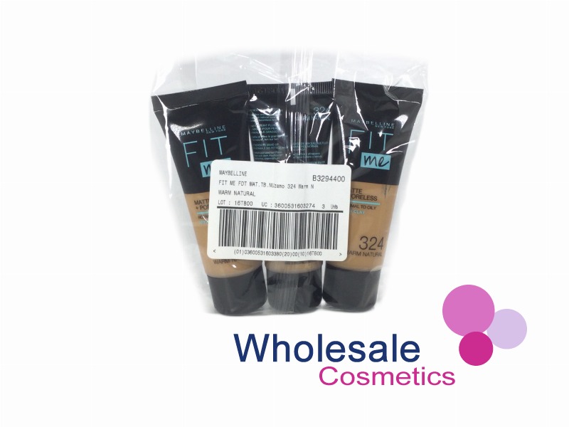 6 x Maybelline Fit Me Matte & Poreless Liquid Foundation - 324 WARM NATURAL